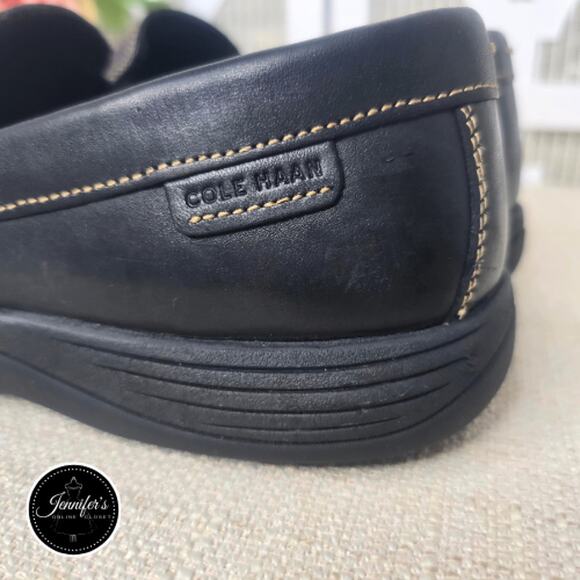 Cole Haan Men's Black Lewiston Venetian Leather Loafers Size 10W - Picture 8 of 14